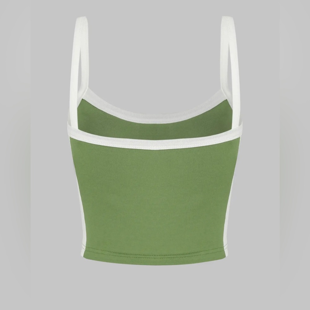 COPY - Colorblock Crop Tank Top - Green L NWT - Picture 4 of 6